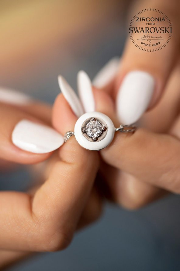 Swarovski Taşlı Yuvarlak Model Gümüş Zirconia Bileklik - 3