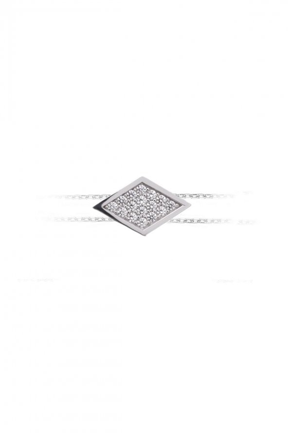 Swarovski Taşlı Dilim Model Gümüş Zirconia Bileklik - 5