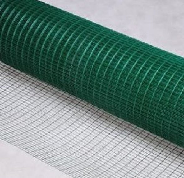 Yamanlar Pvc Kaplı Puntalı Yeşil Tel 12X12 Gözaralıklı 120cm Eninde-kafes Teli-kümes Teli-120cmx5metre