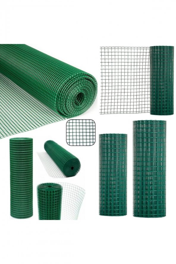 Pvc Kaplı PuntalıTel- 2mm kalınlığında 100cm en 25m uzunluk KAfes teli-Kümes teli- kuş teli- çit teli  25x25mm