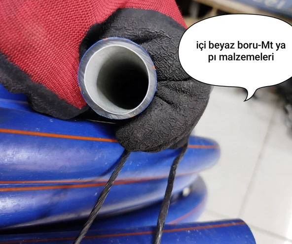 32 X 10 Atü Kangal Boru Mavi 100 Metre-içi beyaz boru - 2