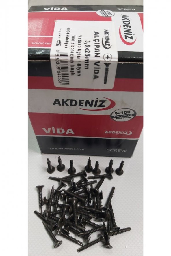 Alçıpan Vida 3.5x25 Mm Matkap Uç 1000 Adet