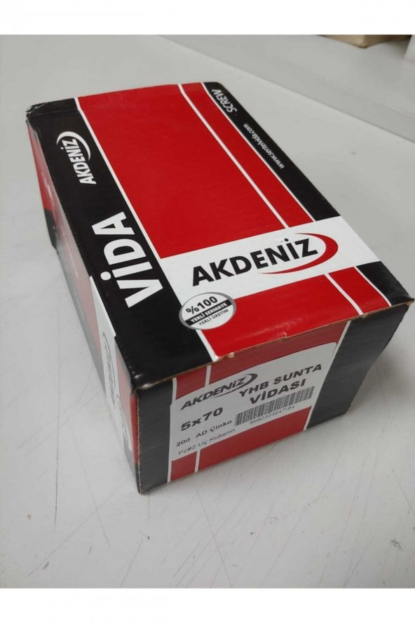 Akdeniz Sunta Vidası 5x70 Sunta Vidası-7 cm Vida-200 Adet(PKT)