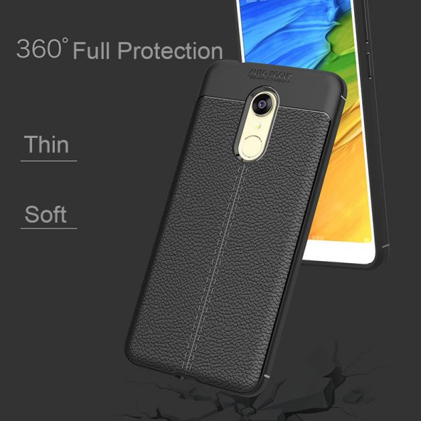 Xiaomi Redmi 5 PLUS Kılıf Deri Antişok Silikon Kapak Kılıf - 4