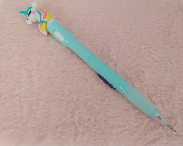 Unicorn Tek Boynuzlu At Işıklı 0.7 mm Uçlu Versatil Kalem Kırtasiye Mavi - Resim 2