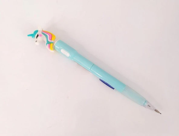 Unicorn Tek Boynuzlu At Işıklı 0.7 mm Uçlu Versatil Kalem Kırtasiye Mavi - Resim 3