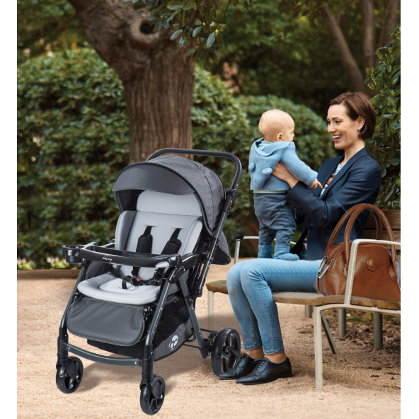 Baby Care BC500 Combo Maxi Pro Çift Yönlü Bebek Arabası Siyah Gri - 2