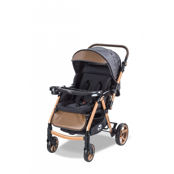 Baby Care BC500 Combo Maxi Pro Çift Yönlü Bebek Arabası Gold Siyah
