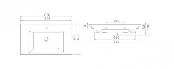 Turkuaz Cerastyle Arte Etajer Uyumlu Lavabo 85x45 Cm - 4