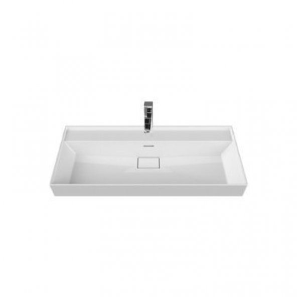 Turkuaz Cerastyle Sharp Etajer Uyumlu Lavabo Damlalıklı 100x48 cm - 2