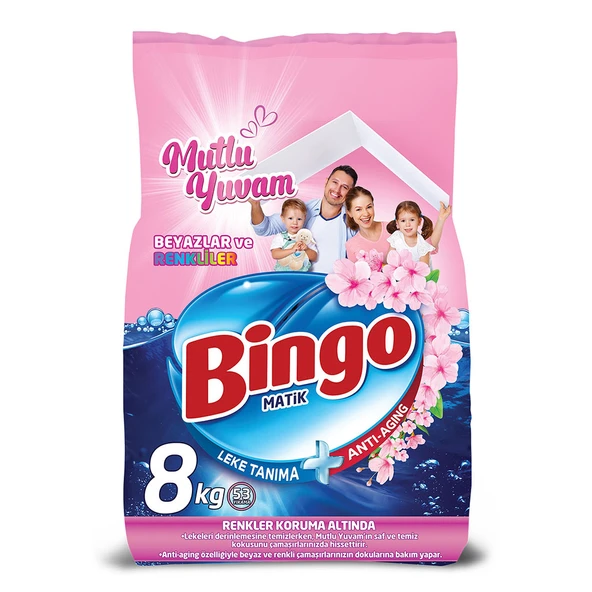 Bingo Matik 8 kg Mutlu Yuvam Renkliler ve Beyazlar Toz Çamaşır Deterjanı - 2