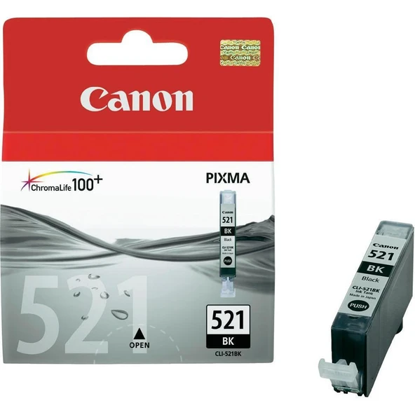 Canon CLI-521BK Black Siyah Mürekkep Kartuş MP260-540-550-560-620-630 MX860-870 ürün görseli