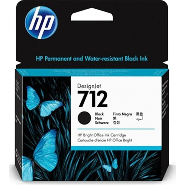 HP 712 Black Siyah 80ML Plotter Kartuşu 3ED71A ürün görseli