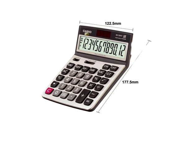 Casio DX-120ST 12 Hane Oynar Başlıklı Masa Üstü Hesap Makinesi ürün görseli