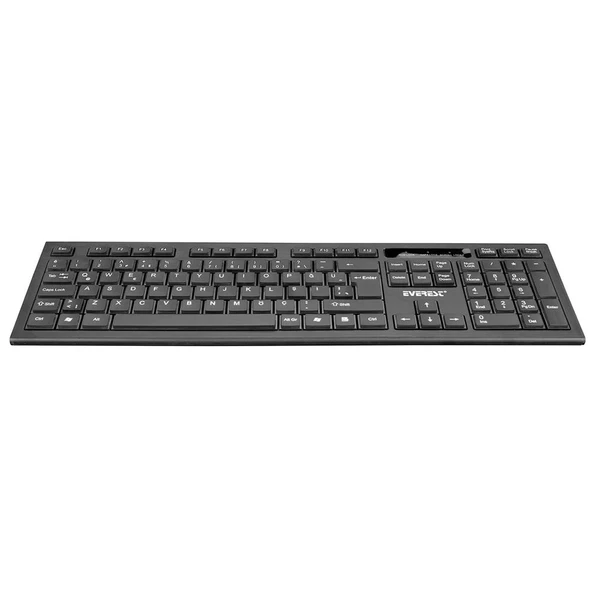 Everest KM-6121 Siyah Kablosuz Q Slim Klavye + Mouse Set - 2
