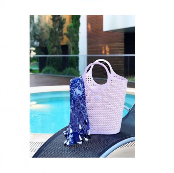 Sakarya Plastik Skp 5453 Örgü Desenli Büyük Boy Plaj Çantası - 3