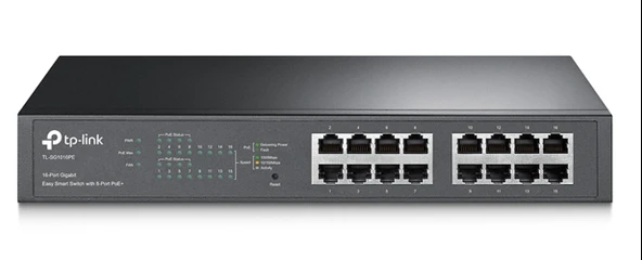 Tp-Link TL-SG1016PE 8 Port Poe+ 16 Port 10-100-1000 Mbps Switch Çelik Kasa Rack Mount - 1