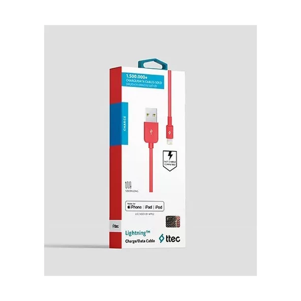 Ttec Mfi Lightning Usb  Iphone Için Apple Lisanslı Şarj/Senkronizasyon Kablosu 2Dkm01P,Pembe