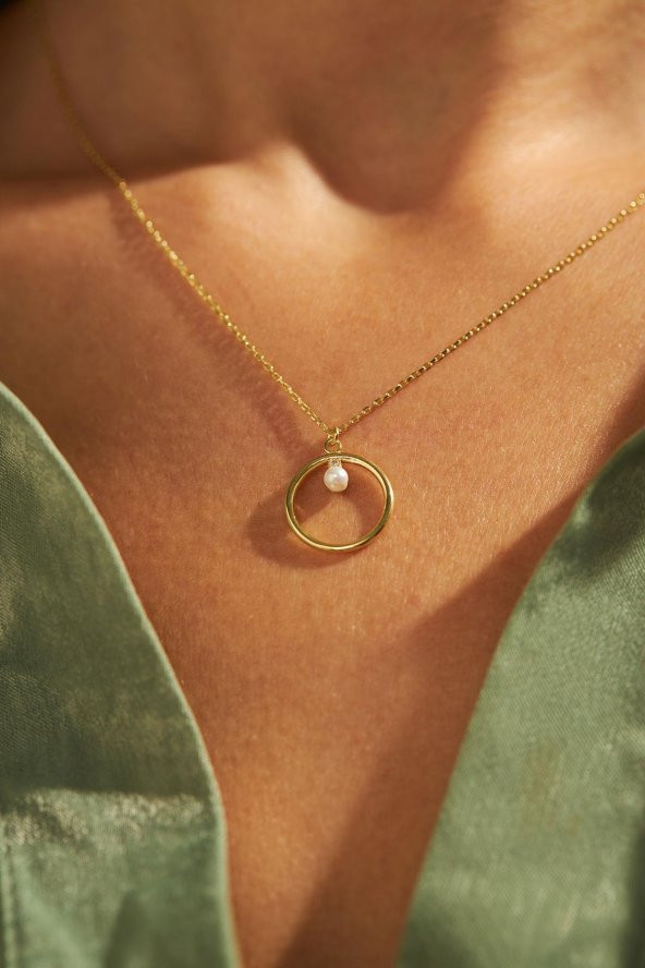 0.02 Karat Halka Model Gümüş Pırlanta Kolye