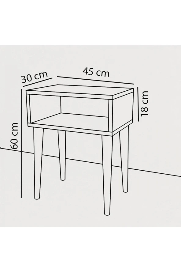 ÜNÜVAR KONSEPT Ceviz Ayak Komodin - Resim 4