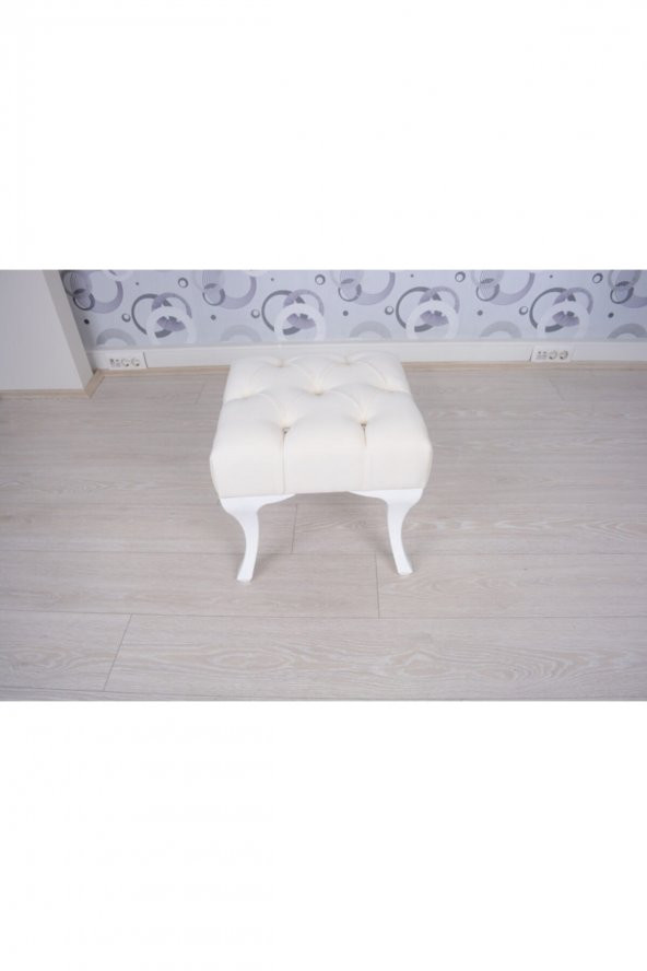 Kozan Puf & Benç 45*45-Pls Ayak Silenebilir Kumaş Krem K1 - 3