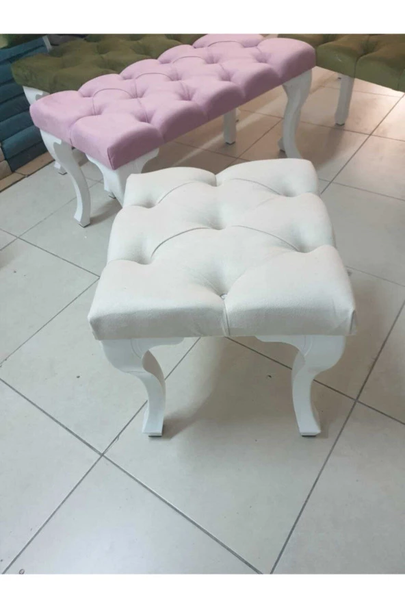 Serhan Mobilya Bench Puf - Tekli