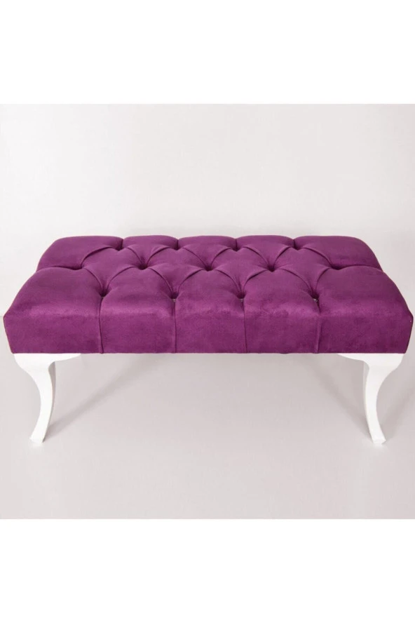 Ekon Gema Hünkar Puf Bench Mor 90 Cm. 1. Sınıf Silinebilir Antibakteriyel Kumaş