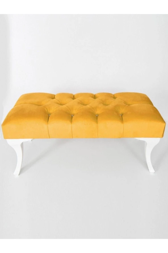 Ekon Gema Hünkar Puf Bench Sarı 90 Cm. 1. Sınıf Silinebilir Antibakteriyel Kumaş