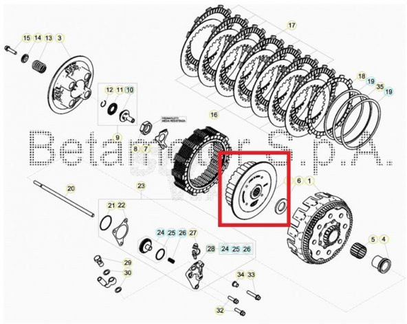 """INNER CLUTCH HUB RR 4T MY""""11 BETA ORJ YP"" B1"