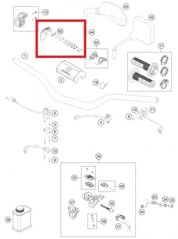 THROTTLE CABLE CPL 2T GASGAS ORJ YP R3