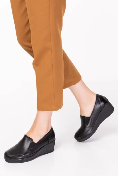 Artı-Artı014-14001 Hakiki Deri Ortopedik Kadın Platform Topuk Ayakkabı - Resim 2