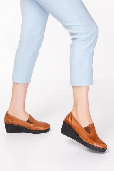 Artı-Artı014-14001 Hakiki Deri Ortopedik Kadın Platform Topuk Ayakkabı - Resim 11