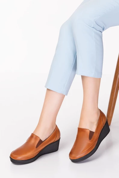 Artı-Artı014-14001 Hakiki Deri Ortopedik Kadın Platform Topuk Ayakkabı - Resim 12