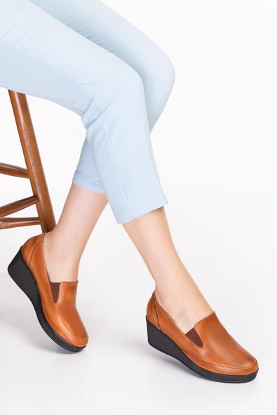 Artı-Artı014-14001 Hakiki Deri Ortopedik Kadın Platform Topuk Ayakkabı - Resim 7