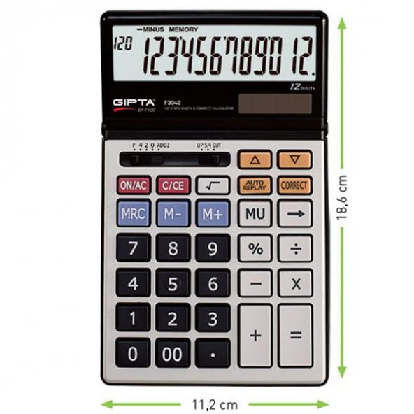 Gıpta Hesap Makinesi Masa Üstü 12 Hane F3040 - 1