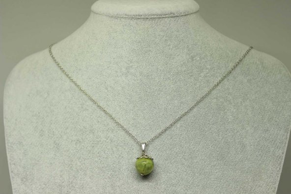 Peridot (Zebercet) Taşı Kolye Ucu Zincirli ürün görseli
