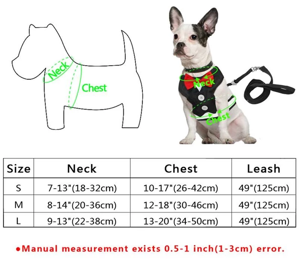 Papyonlu Köpek Göğüs Tasması Large - 8