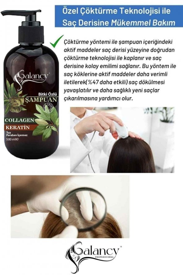 Saç Dökülmesine Karşı Etkili Saç Uzatmaya Yardımcı Tuzsuz Keratinli At Kuyruğu Özlü Şampuan 500 ml - 3