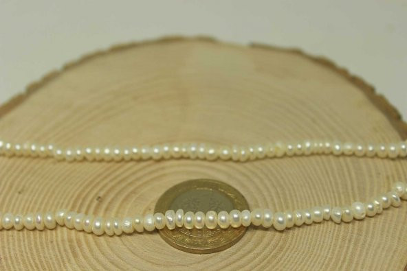 İnci Dizi Beyaz Rondela 4-5mm aralığı - Resim 2