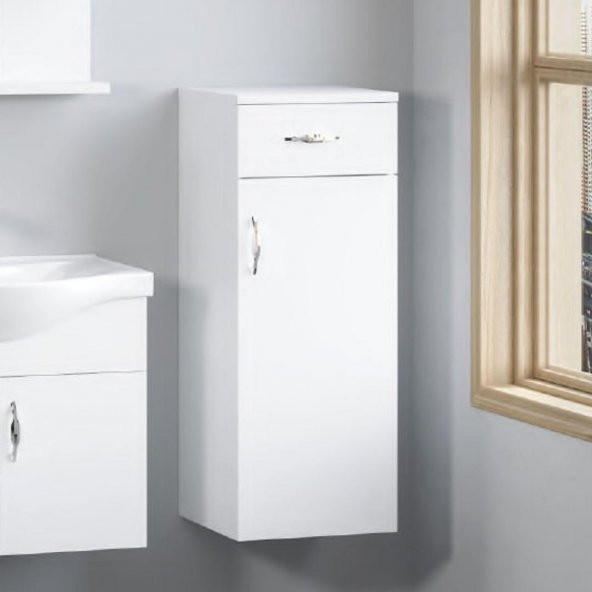 Denko Akyazı 35 cm MDF Beyaz Banyo Boy Dolabı