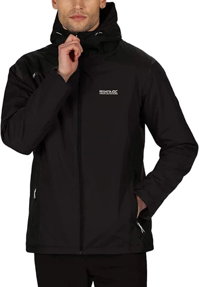 Regatta Mens Thornridge II Waterproof Breathable Jacket Erkek  Siyah Mont RMP281