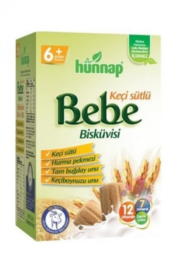 HÜNNAP Keçi Sütlü Ve Vitaminli Bebe Bisküvisi 400 gr