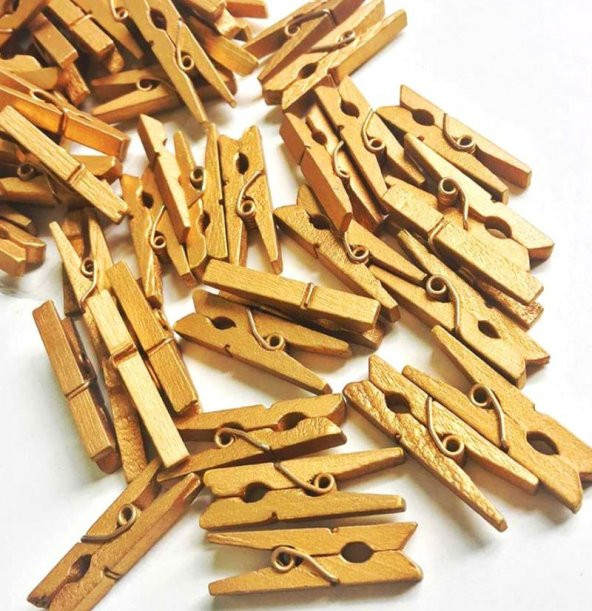 100lü Gold Ahşap Mandal 2.5cm (10lu Paket-1000 Adet)