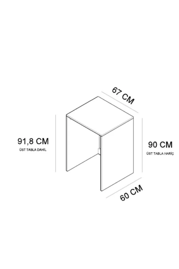 Minelife Mobilya Çamaşır Makine Alt Dolabı Kurutma Makinesi Dolabı Kapaksız - 2
