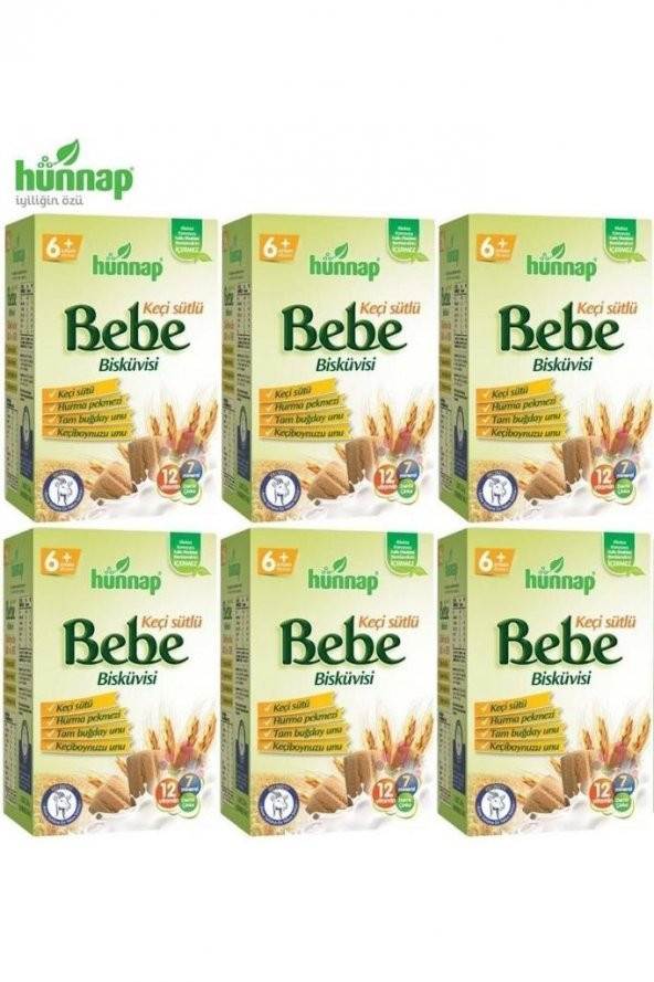 Hunnap Bebe Bisküvisi Keçi Sütlü 400 Gr X 6 Adet