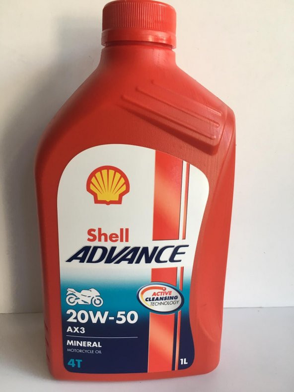 SHELL YAĞ 20/50 ADVANCE 4T AX3 MİNERAL 1 LT MOTOSİKLET YAĞI - 2