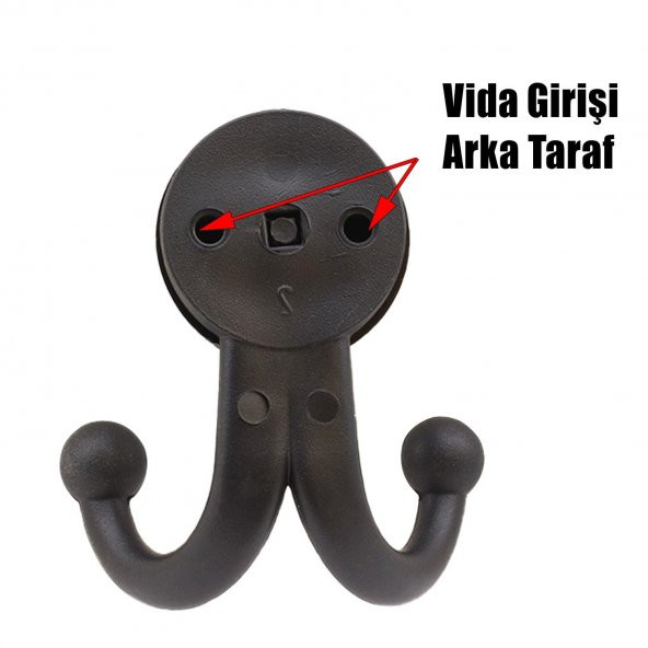 Askılık Vestiyer Duvar Askısı Dolap Elbise Askılığı Plastik Siyah - 4