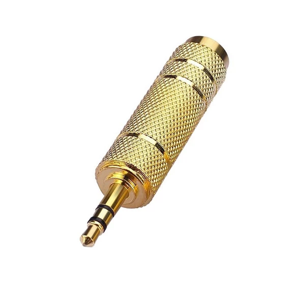 6,3mm dişi to 3,5mm stereo erkek çevirici metal gold jak