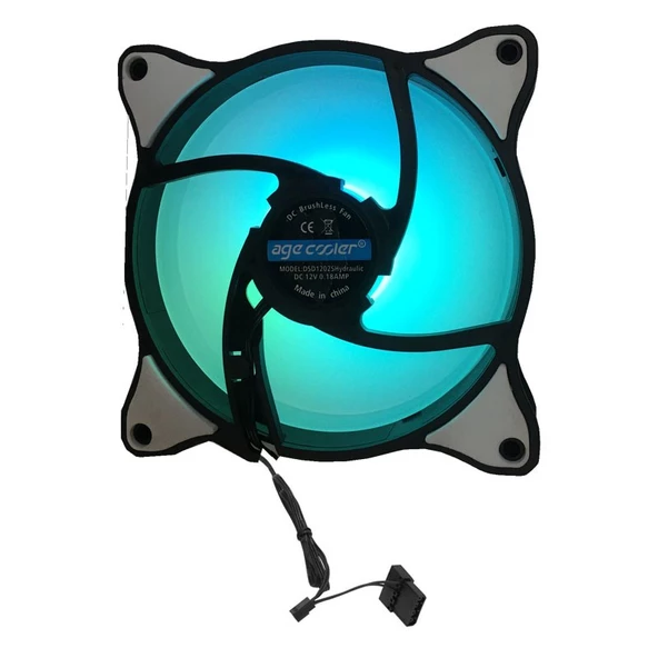 12v RGB 12 cm kasa içi fan 12cm 12v renkli kasa içi fan