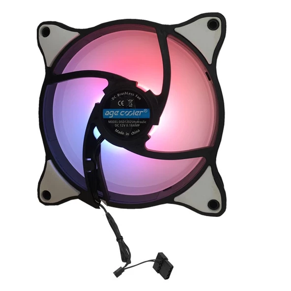 12v RGB 12 cm kasa içi fan 12cm 12v renkli kasa içi fan - Resim 3
